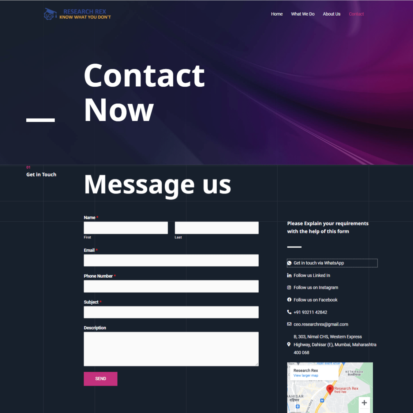 research-rex-website-contact-page-designed-and-developed-by-tech-cryptors-private-limited