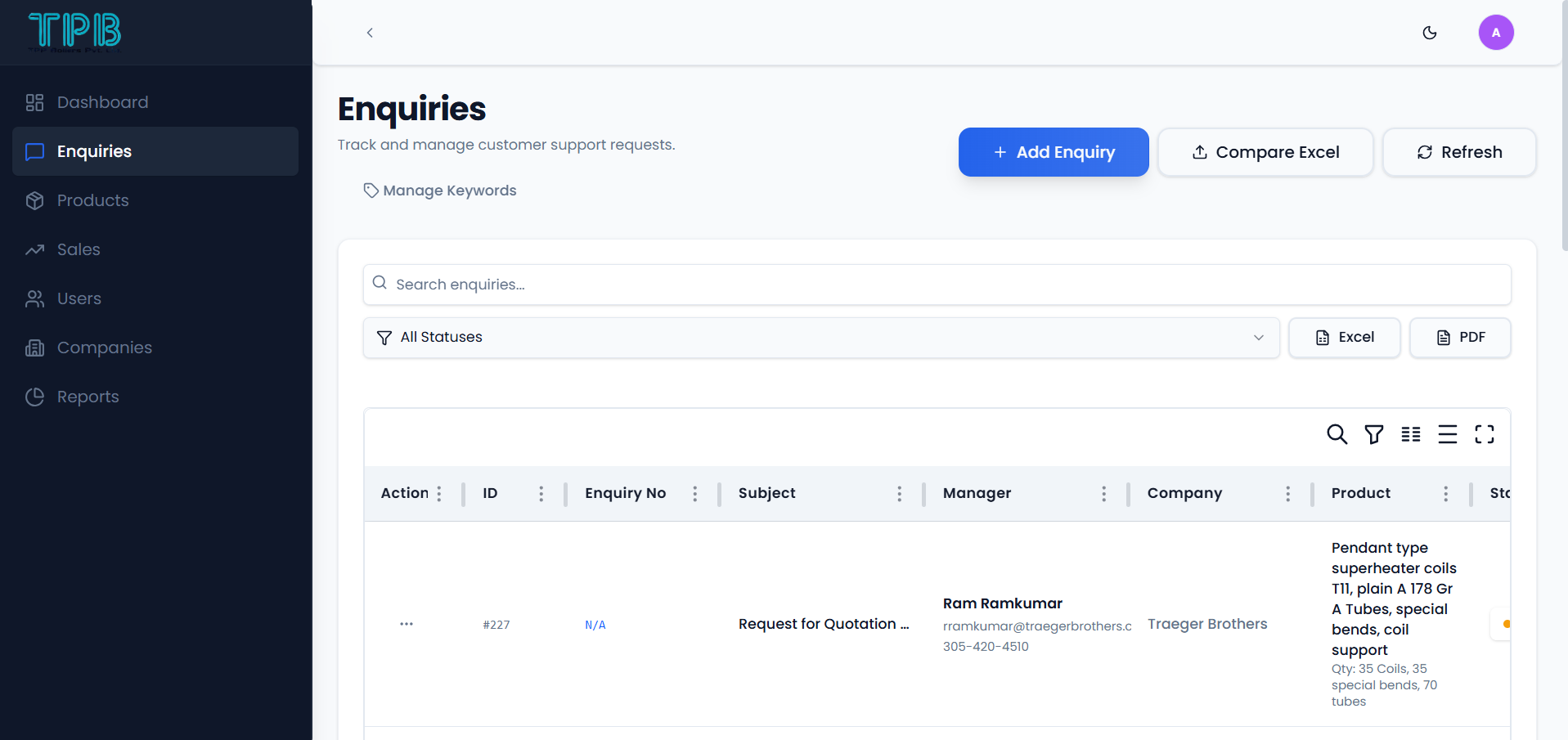 tpp-boilers-webapp-enquiries-page-designed-and-developed-by-tech-cryptors-private-limited